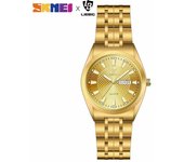Reloj SKMEI a la moda resistente al agua con fecha y semana para mujer, reloj de pulsera dorado de lujo para mujer, relojes para mujer, reloj femenino