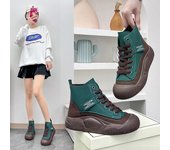 Botas De Mujer Casual moda deportiva otoño zapatillas Mujer comodidad punta redonda pisos botas De seguridad calzado Botas De Mujer 35 verde