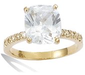 Anillo Blanco 'Samantha' Chapado en Oro 54 blanco