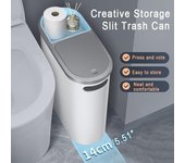 Bote de basura para baño de gran capacidad tipo prensa con tapa para artículos esenciales del hogar Bote de basura para baño Bote de basura para baño blanco