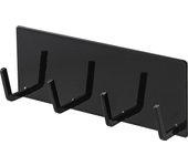 Gancho magnético para herramientas de cocina Yamazaki Jitsugyo 3688, 4 filas, color negro, aprox.. Almacenamiento flotante en torre de fácil instalación, 16,5 x 3,5 x 6 cm