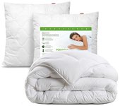Edredón de invierno GRUESO 160x200 + 2 almohadas acolchadas 70x80 400g/m2 160x200 blanco