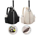 Bolso bandolera de tenis de poliéster con cierre de cremallera, bolsa para raquetas de bádminton, nuevo bolso de tenis para deportes al aire libre beige