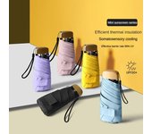 Mini paraguas de cinco pliegues, protector solar y protección UV, portátil, de moda para hombres y mujeres, bolso para el clima, paraguas Aluminum&6K color rosa