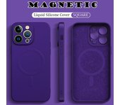 Funda magnética de carga inalámbrica Magsafe para iPhone 15, 14, 13, 12, 11 Pro Max, X, XR, XS, 15 Plus, funda protectora completa de silicona líquida suave iPhone 14 Pro rojo vino