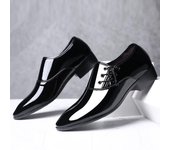 Zapatos de hombre Zapatos de cuero puntiagudos para hombres Ropa de negocios Zapatos de vestir originales para hombres Zapatos de diseñador Zapatos de boda Zapatos para hombres 38 negro
