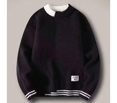 Suéter retro grueso informal de otoño para hombre S beige