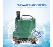 Bomba de agua sumergible de 25W 1600L/H Mini bomba de fuente con cable de alimentación agua impermeable ultra silenciosa EU Plug