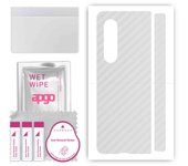apgo Protective Skin Sticker for the back compatible with Samsung Galaxy Z Fold 3, Wrap Film, Foil, Vinyl - Pattern Transparent Carbon