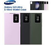 Funda con tapa tipo billetera Original Samsung Smart View para Samsung Galaxy S23 Ultra SM-S918B s-view negro