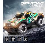 Nuevo 1:Coche todoterreno con control remoto y 24 luces LED a escala completa, todoterreno, Jeep, 10 km/h, a batería, juguete para niños, regalo para niños, anticaídas y anticolisión Y240 verde