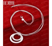 Collar con cadena de serpiente de plata de ley 925 con forma de O y acabado esmerilado, joyería de boda de moda 45CM