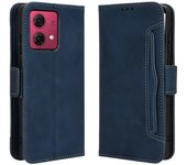 Para Motorola Moto G84 5G G54 G53 G12 G73 G72 G60 Funda tipo billetera Libro magnético Funda con tapa Tarjetero Porta fotos Fundas de cuero de lujo para teléfono móvil MOTO G60 azul