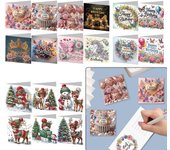 Tarjetas de arte con diamantes, tarjetas de regalo con pintura de diamantes DIY, tarjetas de Navidad con arte de diamantes hecho a mano, manualidades para cumpleaños, Día de Acción de Gracias