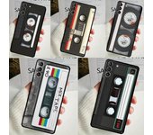 Funda de casete con mezcla de cintas para Samsung Galaxy S22, S23, S24 Ultra, Note 20, 10, S8, S9, S10 Plus, S21, S20 FE, funda blanda Galaxy S24