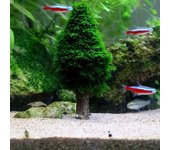 Suministros de decoración para acuario, simulación de musgo verde, árbol de Navidad, decoración para pecera, adorno de paisaje M
