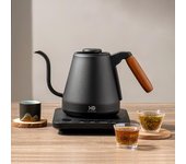 Hervidor eléctrico de cuello de cisne de 800 ml, cafetera manual, tetera inteligente, termo para el hogar, botella de agua con control de temperatura EU negro