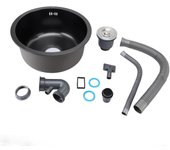 Fregadero de cocina pequeño bajo encimera, fregadero profesional de acero inoxidable negro nano de un solo tazón, fregadero de barra de cocina