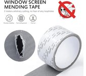 Cinta de reparación de mosquiteros para ventanas, cinta de malla autoadhesiva, parche de reparación de puertas, malla antiinsectos, mosquitera, reparación de agujeros rotos 1pcs blanco