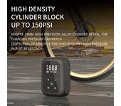 Bomba de aire inalámbrica para coche, compresor de aire multifuncional de 150PSI, Inflador de neumáticos eléctrico portátil, potencia negro