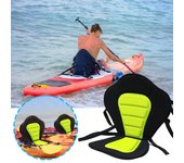 Asiento de tabla de remo, asiento de kayak ajustable, respaldo acolchado para canoa con bolsa de almacenamiento desmontable para kayaks, botes de remos y barcos de pesca.