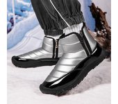 Botas de nieve con forro de piel de invierno para hombre, botas de tobillo cálidas antideslizantes para exteriores, botines cortos atléticos impermeables, zapatos de senderismo de caña alta con forro polar para hombre 39 negro