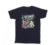Disney Camiseta para hombre Alicia en el país de las maravillas con jardín frondoso XXL azul marino
