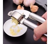 Picadora de ajo profesional de acero inoxidable para cocina plata