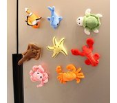 Muñeco de peluche para nevera, decoración de algodón PP/imán, pegatinas 3D para nevera, recuerdo 08
