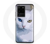 Coque pour Samsung Galaxy S20 Ultra Turc de van Chat oeil bleu et oeil jaune