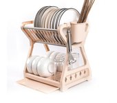 Escurreplatos multicapa versátil para encimera, cuencos y cubiertos para cocina