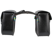 Bolsa de herramientas de almacenamiento de motocicleta de cuero de PU Maleta de equipaje de cola de motor Bolsa de sillín de equipaje lateral Bolsa de tanque de viaje para motociclismo Negro Universal