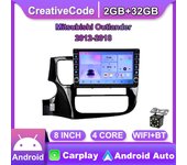 Reproductor de vídeo Multimedia Android Radio para coche para Mitsubishi Outlander 2012-2018 con botón Carplay WiFi BT 2 Din 2 + 32GB 2+32GB
