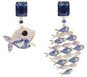 Pendientes de pez bonitos 2022 originales para mujer, pendientes de gotas asimétricas con aguja de plata 925, accesorios de joyería de Cockta a la moda azul