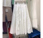 Falda blanca dulce Mori 2025 nueva falda casual versátil con cintura elástica de tira de hongo mediana y larga en forma de A one size fits all blanco