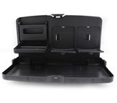 Organizador de asiento de coche de plástico multifunción, mesa plegable, bandeja de viaje, soporte para comida, bebida y teléfono. negro
