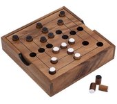 Juego de madera - Rayuela - Molino - Nine Men Morris - Juego de mesa ecológico - Juego de viaje - 350270-BW
