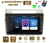 Reproductor de vídeo Multimedia 2 Din Android Radio para coche de 8 pulgadas para Toyota Corolla Verso 2004-2009 con botón perilla WiFi 1 + 32GB 1+32GB