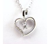Altesse [F7123] - Collier argent 'Love' blanc argenté (rhodié) - 20x15 mm blanco