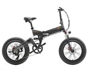 Bicicleta eléctrica todoterreno Bezior XF200 de 20 x 4 pulgadas con neumáticos anchos, modo eléctrico/asistido/PAS 85*105-95cm negro