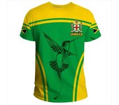 Moda de verano, nueva camiseta con estampado de emblema de la bandera nacional de Jamaica en 3D, camisetas gráficas del escudo de armas de Jamaic para hombres, ropa Vintage XL