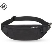 Riñonera negra resistente al agua para hombre, bolso con cinturón para dinero, cartera de viaje para adolescente, riñonera para hombre, funda para cigarrillos para teléfono
