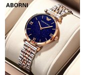 Reloj ABORNI para mujer, reloj de cuarzo de moda para mujer, reloj resistente al agua que brilla en la oscuridad con tendencia Full Star para mujer