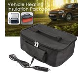 Bolsa térmica para almuerzo con aislamiento térmico de 12 V para coche, termo eléctrico para comida, bolsa de viaje, mini microondas, color negro, gran capacidad, 2024 negro