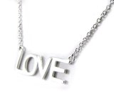 Les Trésors De Lily [I3673] - Collier Argent 'Love' argenté (rhodié) - 22x8 mm plata