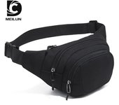 Bolso de cintura, bandolera de hombro para hombre, bolso de pecho deportivo multifuncional para hombre, bolso de hombro informal para teléfono móvil negro