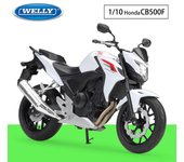 Modelo de motocicleta de aleación Welly HONDA CB500F a escala 1/10, vehículos de juguete de metal fundido a presión, modelo de motocicleta, colección de alta simulación, regalos para niños 1/10-20.8x11x8cm blanco