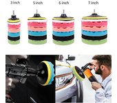 Juego de esponjas para pulir autos, 7 Uds., 3, 5, 6 y 7 pulgadas, pulidor automático, pulidor compuesto para herramientas de reparación de automóviles 3 inch