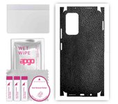 apgo Protective Skin Sticker for the back+sides compatible with Xiaomi Poco M4 Pro 5G, Full Wrap Film, Foil, Vinyl - Pattern Black Leather
