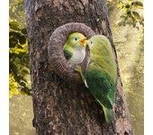 Adorno de pájaro de simulación, escultura de pájaro de resina realista duradera para decoración de pared de árboles y jardín verde